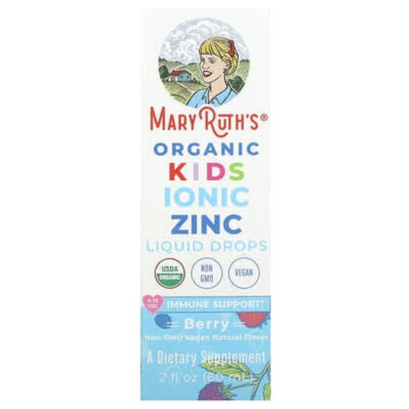 MaryRuth's, Organic Kids Ionic Zinc Liquid Drops, 4-13 Years, Berry, 2 fl oz (60 ml)