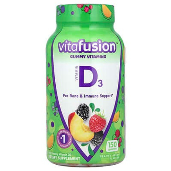 VitaFusion, Vitamin D3, Peach & Berry, 150 Gummies
