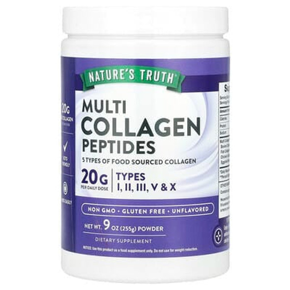 Nature's Truth, Multi Collagen Peptides Powder, Unflavored, 9 oz (255 g) Nature's Truth, Multi Collagen Peptides Powder, Unflavored, 9 oz (255 g)