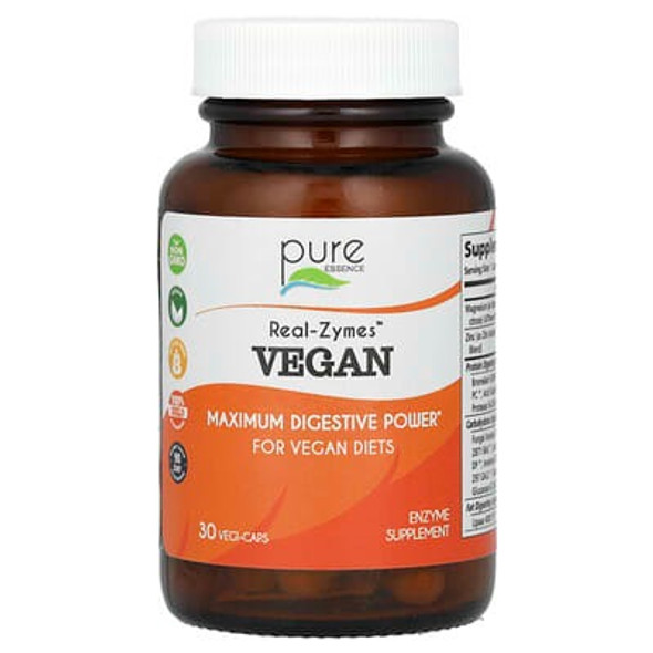 Pure Essence, Real-Zymes, Vegan, 30 Vegi-Caps