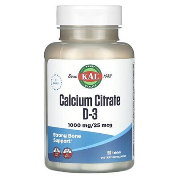 KAL, Calcium Citrate D-3, 90 Tablets KAL, Calcium Citrate D-3, 90 Tablets