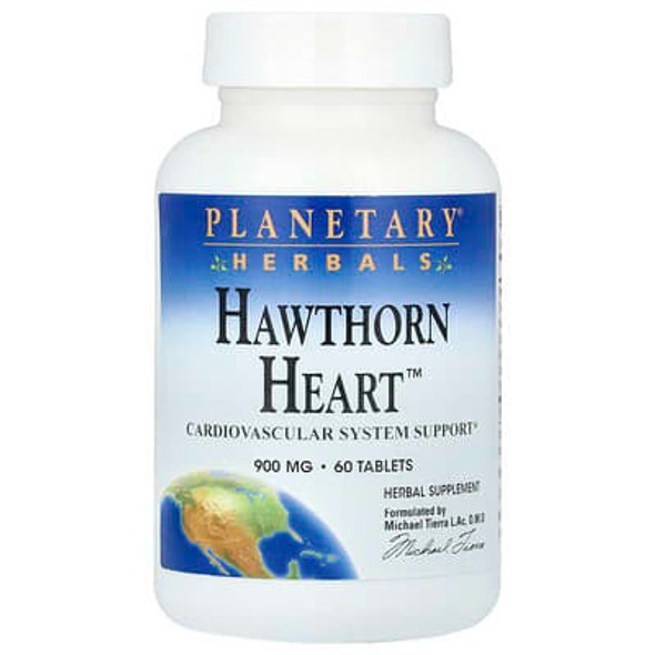 Planetary Herbals, Hawthorn Heart, 900 mg, 60 Tablets Planetary Herbals, Hawthorn Heart, 900 mg, 60 Tablets
