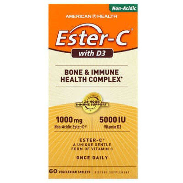 American Health, Ester-C with D3, 60 Vegetarian Tablets American Health, Ester-C with D3, 60 Vegetarian Tablets