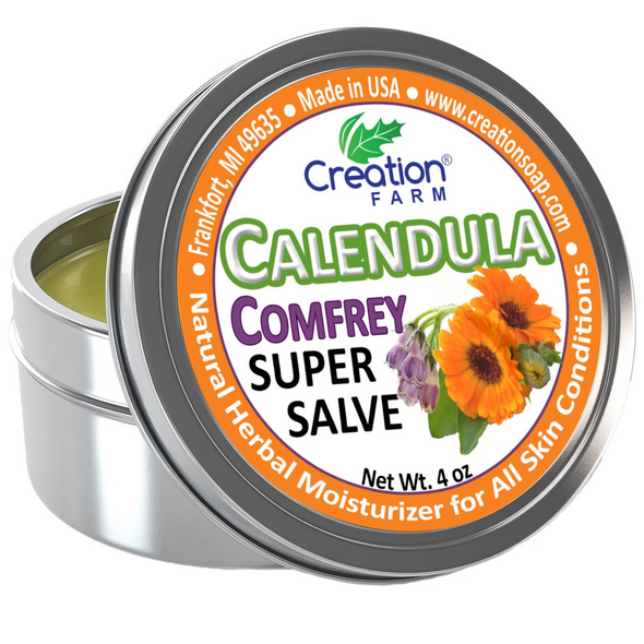 Calendula-Comfrey Salve - Super Salve - Large 4 oz Tin, Super Salve, Herbal Salve