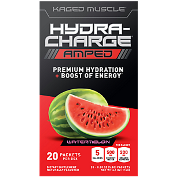 Kaged Muscle Hydra-Charge Premium Hydration Drink Mix - Watermelon (20 Packets per Box)