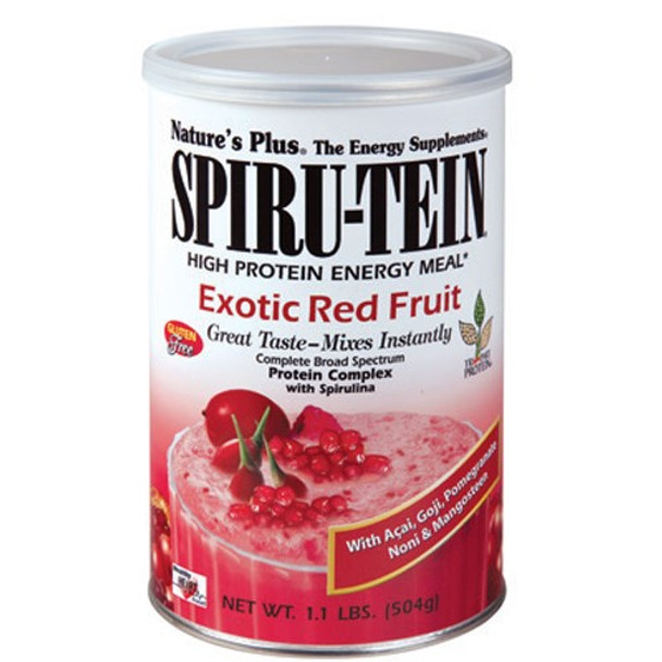 Natures Plus Spiru-Tein High Protein Energy Meal Exotic Red Fruit - 1.1 lbs