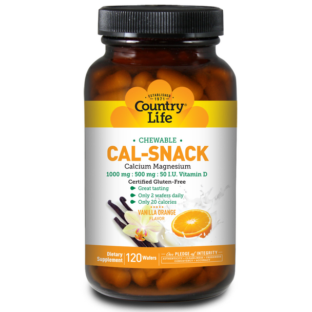 Cal-Snack Chewable Calcium with Magnesium Vanilla/Orange Flavor - 120 Wafers