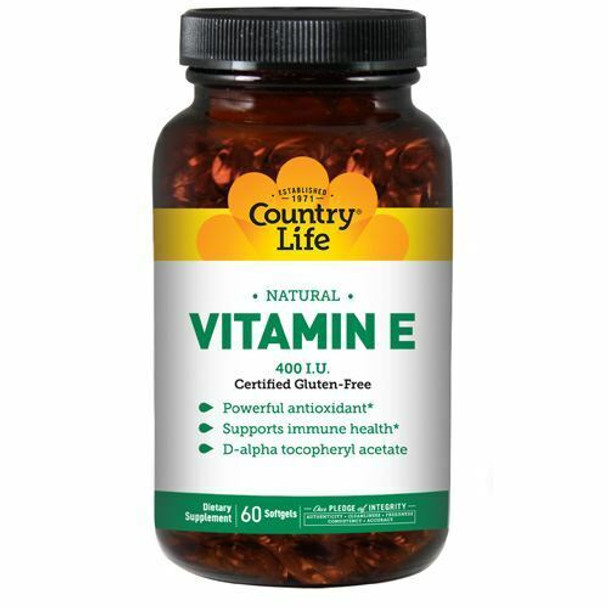 Country Life  Vitamin E 400IU 60 Sftgls by Country Life