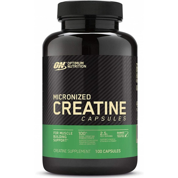 Optimum Nutrition Creatine 2.5 g, Creatine 100 Capsules