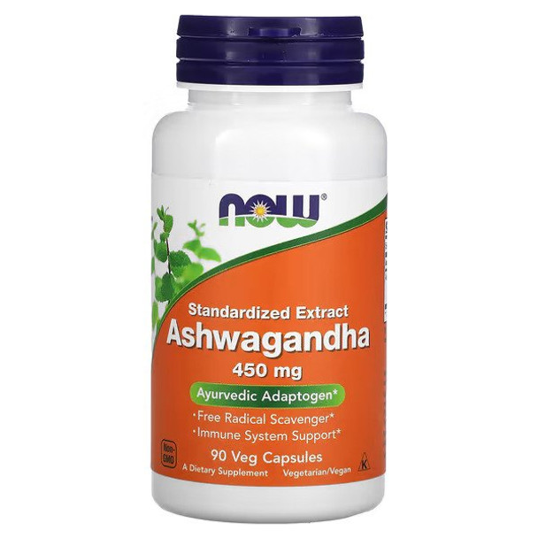 NOW Foods, Ashwagandha, Standardized Extract, 450 mg, 90 Veg Capsules