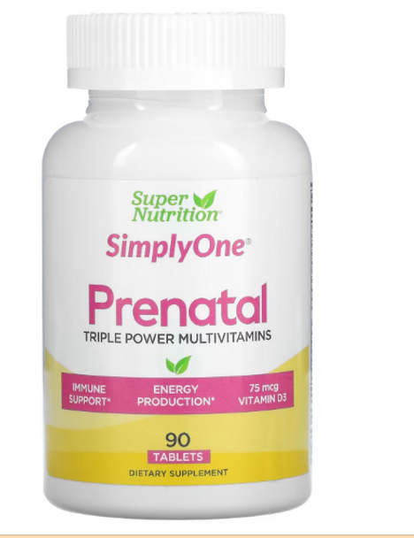 Super Nutrition, SimplyOne, PreNatal, Triple Power Multivitamins, 90 Tablets