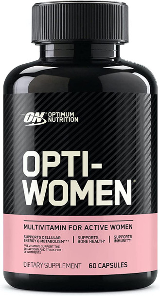 Optimum Nutrition Opti-Women, Vitamin C, Zinc and Vitamin D for Immune Support Womens Daily Multivitamin Supplement with Iron, Capsules, 120 Count