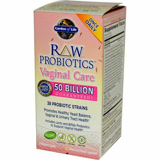 Garden of Life Raw Probiotics Vaginal Care 50 Billion 30 Veggie Capsules