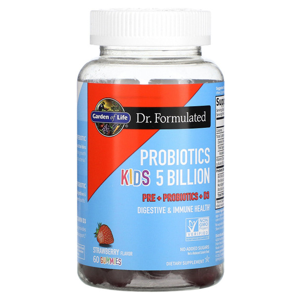 Probiotics Kids. Strawberry, 5 Billion, 60 Gummies