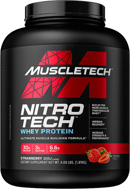 Whey Protein Strawberry 4 lbs, MuscleTech Nitro  Whey