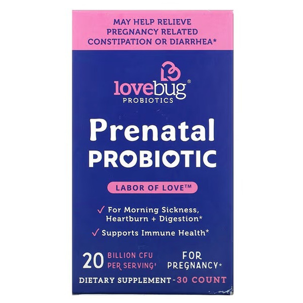 LoveBug Probiotics, Prenatal Probiotic, 20 Billion CFU, 30 Count