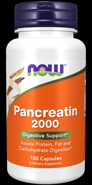 Pancreatin 2000 (10X 200 mg) 100 Capsules – Now Foods