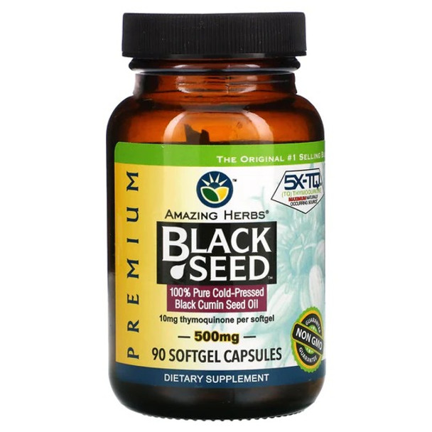 Amazing Herbs, Black Seed, 500 mg, 90 Softgel Capsules