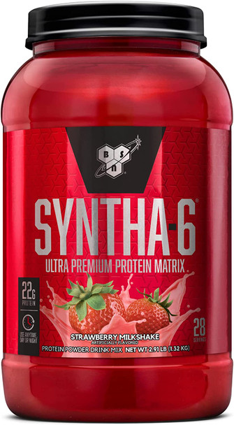 BSN, Syntha-6, Ultra Premium Protein Matrix, Strawberry Milkshake, 2.91 lbs