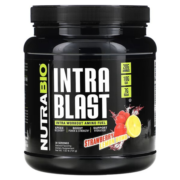 Nutrabio Labs, Intra Blast, Intra Workout Amino Fuel, Strawberry Lemon Bomb, 1.62 lb (734 g)