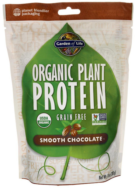 Garden of Life Organic Plant Protein Powder Smooth Chocolate 9.7 Oz