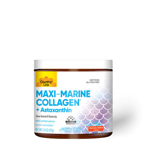 Country Life Maxi-Marine Collagen + Astaxanthin 3.9 oz Powder