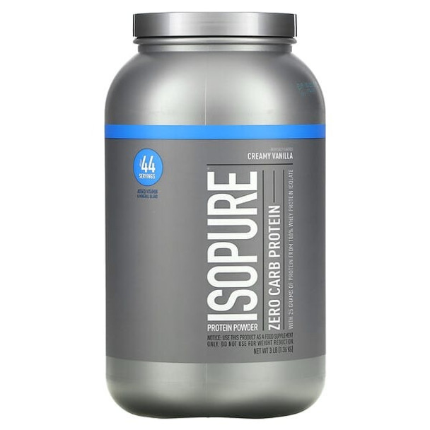 Isopure, Zero Carb Protein Powder, Creamy Vanilla, 3 lb (1.36 kg)