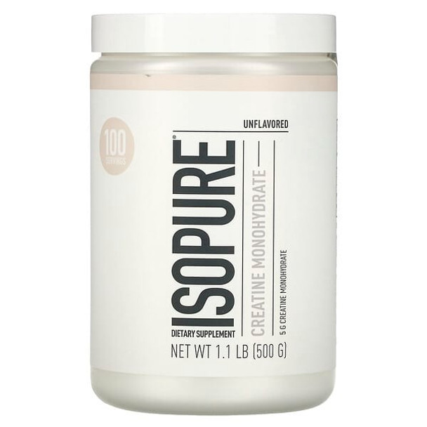 Isopure, Creatine Monohydrate, Unflavored, 1.1 lb (500 g)