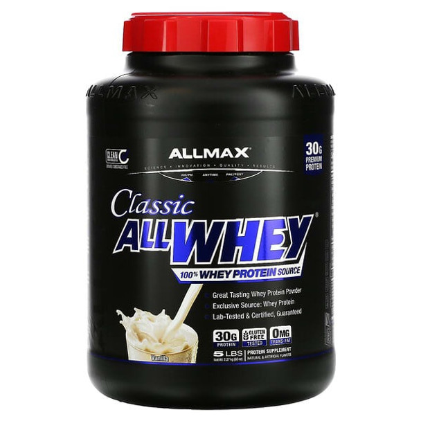 ALLMAX, Classic AllWhey, 100% Whey Protein, Vanilla, 5 lbs (2.27 kg)