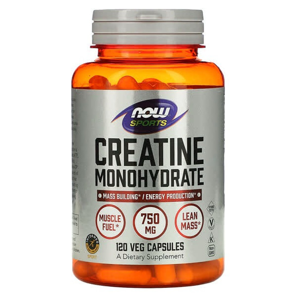 NOW Foods, Sports, Creatine Monohydrate, 750 mg, 120 Veg Capsules