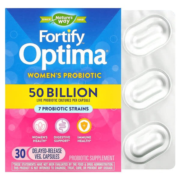 Nature's Way, Fortify Optima, Women's Probiotic, 50 Billion, 30 Delayed Release Veg. Capsules