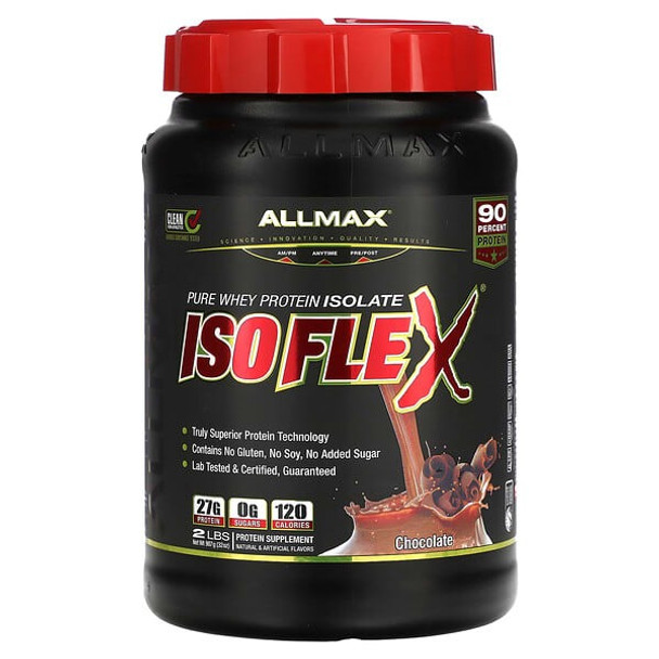 ALLMAX, Isoflex, 100% Ultra-Pure Whey Protein Isolate (WPI Ion-Charged Particle Filtration), Chocolate, 32 oz (907 g)