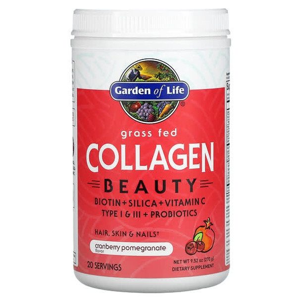 Garden of Life, Grass Fed Collagen Beauty, Cranberry Pomegranate, 9.52 oz (270 g)