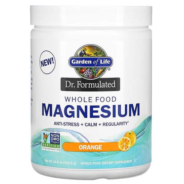 Garden of Life, Dr. Formulated, Whole Food Magnesium Powder, Orange, 14.8 oz (419.5 g)