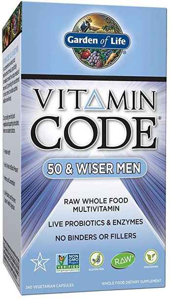 garden of life men's 50 and wiser, vitamin code multi 240 capsules