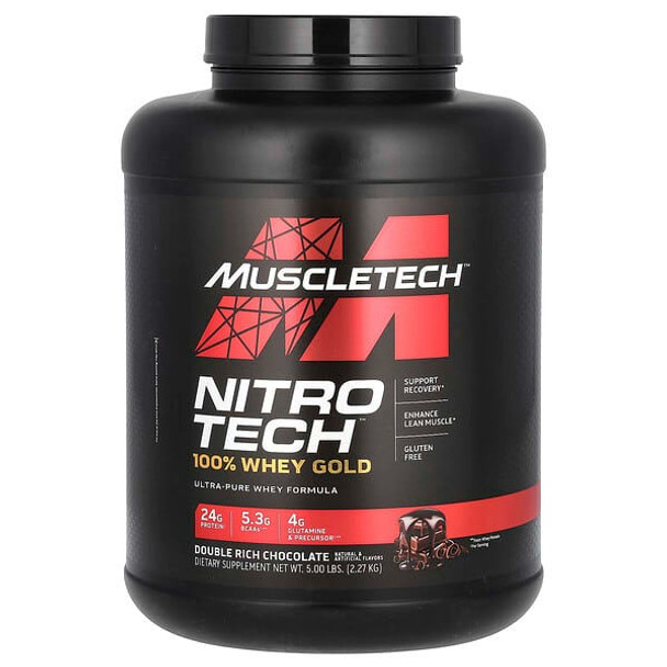 MuscleTech, Nitro Tech, 100% Whey Gold, Double Rich Chocolate, 5 lbs (2.27 kg)