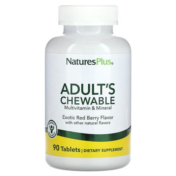 NaturesPlus, Adult's Chewable Multivitamin & Mineral, Exotic Red Berry, 90 Tablets