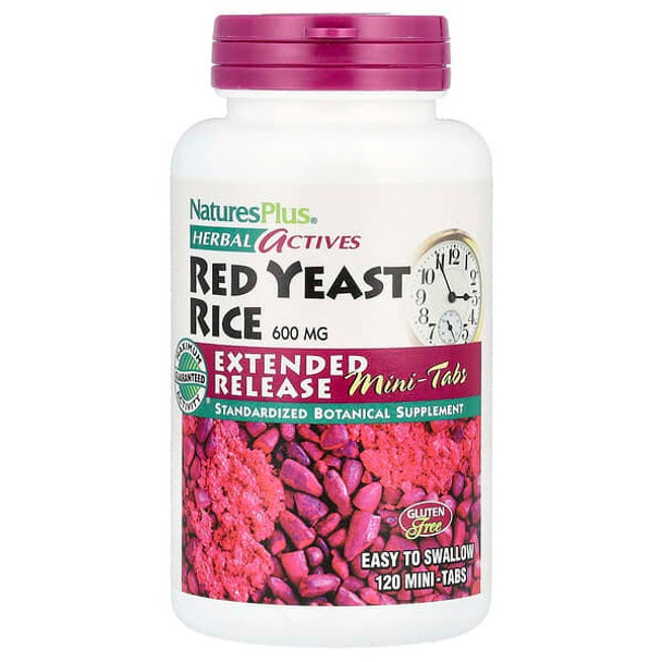 NaturesPlus, Herbal Actives, Red Yeast Rice, 600 mg, 120 Mini-Tabs (300 mg per Tablet) NaturesPlus, Herbal Actives, Red Yeast Rice, 600 mg, 120 Mini-Tabs (300 mg per Tablet)