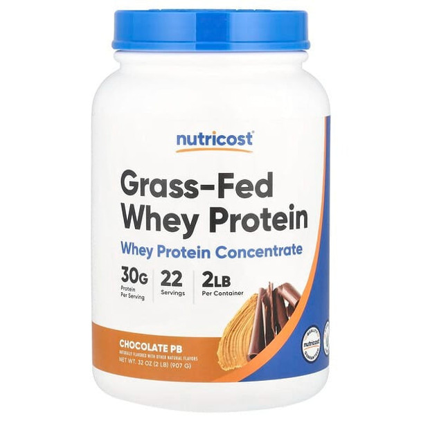 Nutricost, Grass-Fed Whey Protein Concentrate, Chocolate PB, 2 lbs (907 g)