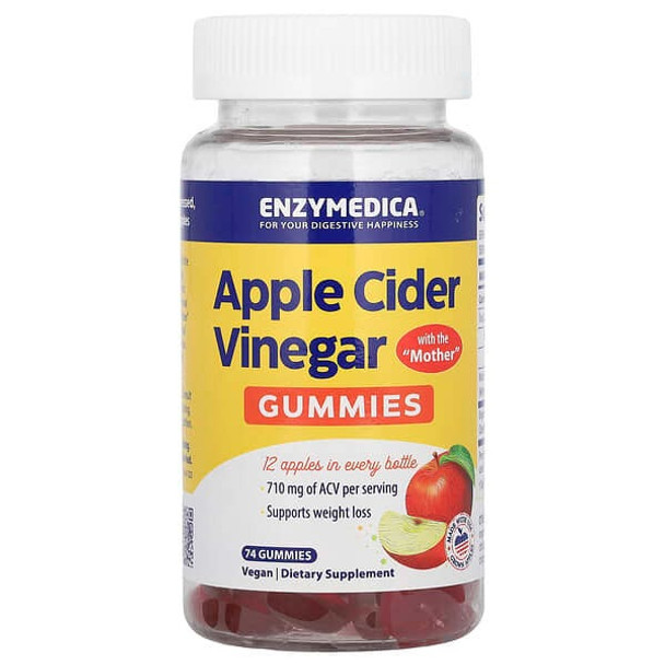 Enzymedica, Apple Cider Vinegar Gummies with the Mother, 74 Gummies