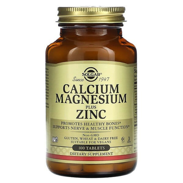 Solgar, Calcium Magnesium Plus Zinc , 100 Tablets