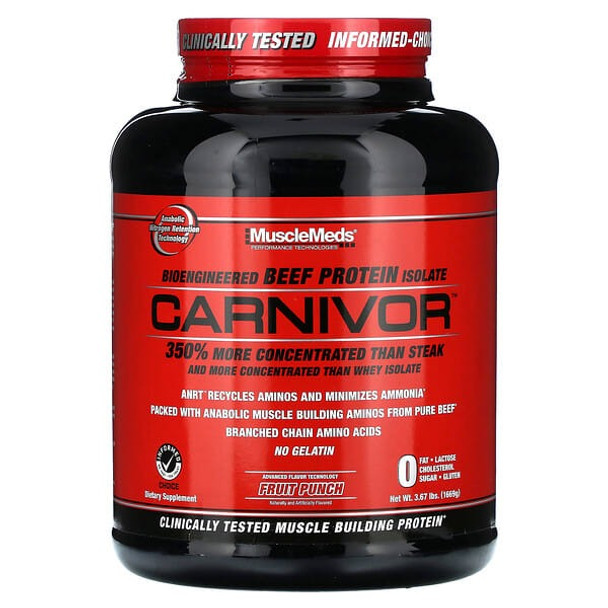 MuscleMeds, Carnivor, Bioengineered Beef Protein Isolate, Fruit Punch, 3.67 lbs (1,669 g)