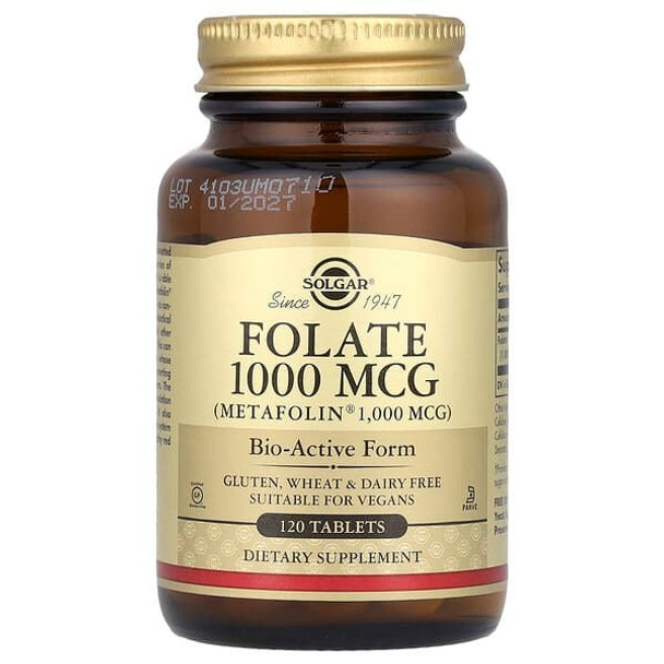 Solgar, Folate, 1,000 mcg, 120 Tablets