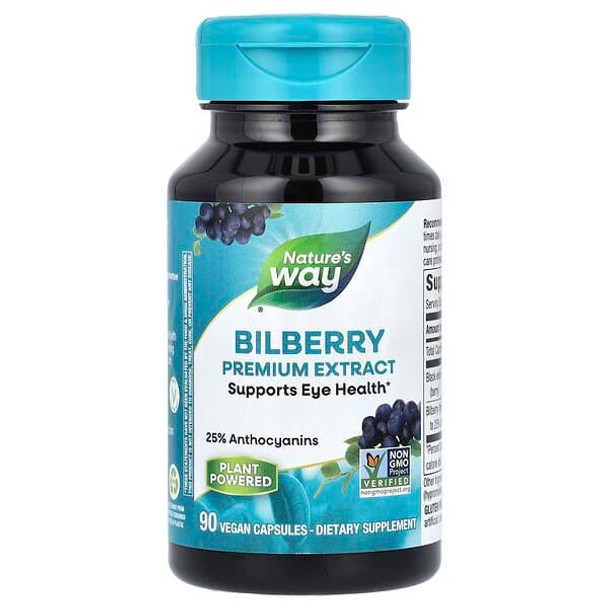 Nature's Way, Bilberry Premium Extract, 90 Vegan Capsules