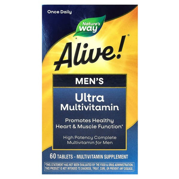natures way alive once daily mens, Ultra Multivitamin, 60 Tablets