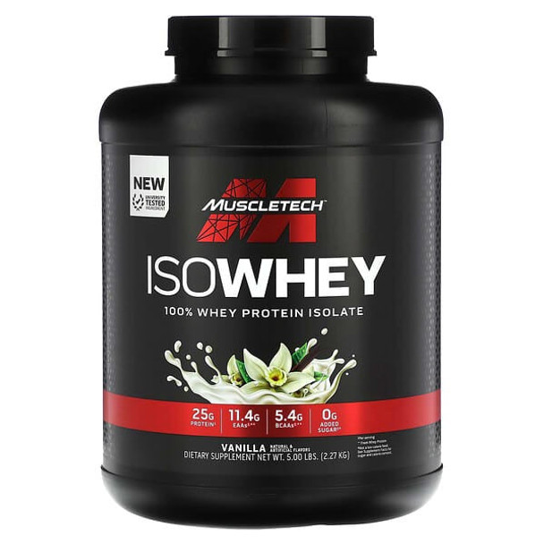 MuscleTech, IsoWhey, 100% Whey Protein Isolate, Vanilla , 5 lbs (2.27 kg) MuscleTech, IsoWhey, 100% Whey Protein Isolate, Vanilla , 5 lbs (2.27 kg)