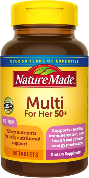 nature made multi for her, 50, Women's Multivitamin 50+ Tablets, 90 Count