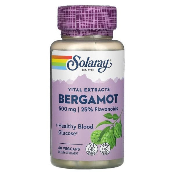 Solaray, Vital Extracts, Bergamot, 500 mg, 60 Vegcaps
