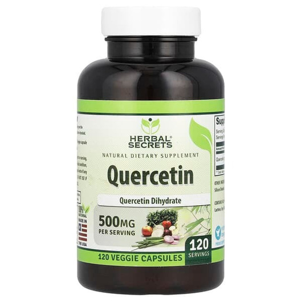 Herbal Secrets, Quercetin, 500 mg, 120 Veggie Capsules Herbal Secrets, Quercetin, 500 mg, 120 Veggie Capsules