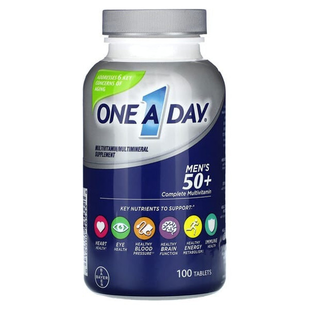 One-A-Day, Men's 50+, Complete Multivitamin/Multimineral Supplement, 100 Tablets One-A-Day, Men's 50+, Complete Multivitamin/Multimineral Supplement, 100 Tablets